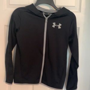 Boys Under Armour Black Large Coldgear Zip-up Hooded Jacket